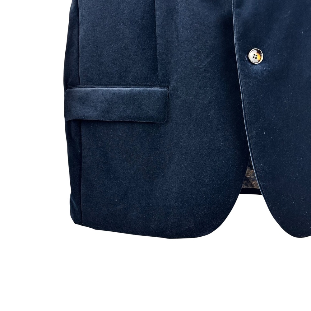 Murano Mens Navy Blue Cotton Velvet Slim Fit Blazer Sport Coat 44R Formal Jacket - Picture 2 of 12